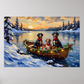 Treeing Walker Coonhound Weihnachtsboot Urlaub Poster (Vorne)