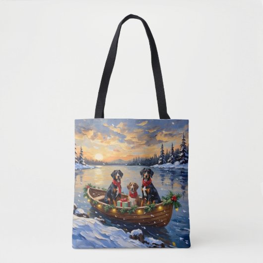 Treeing Walker Coonhound Weihnachtsboot Urlaub Tasche (Vorderseite)