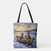 Treeing Walker Coonhound Weihnachtsboot Urlaub Tasche (Rückseite)