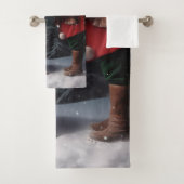 Treeing Walker Coonhound Weihnachtsmann Badhandtuch Set (Insitu)