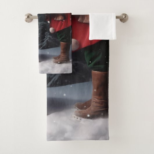 Treeing Walker Coonhound Weihnachtsmann Badhandtuch Set (Insitu)