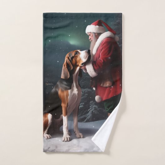Treeing Walker Coonhound Weihnachtsmann Badhandtuch Set (Handtuch)