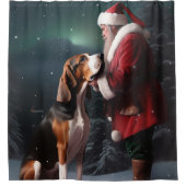 Treeing Walker Coonhound Weihnachtsmann Duschvorhang (Vorderseite)