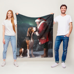 Treeing Walker Coonhound Weihnachtsmann Fleecedecke