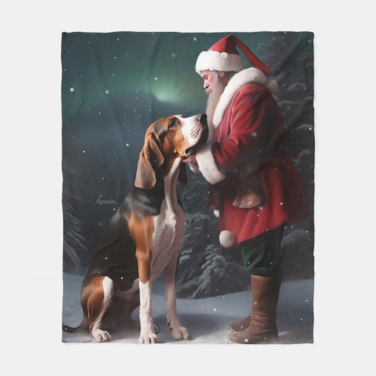 Treeing Walker Coonhound Weihnachtsmann Fleecedecke (Vorderseite)