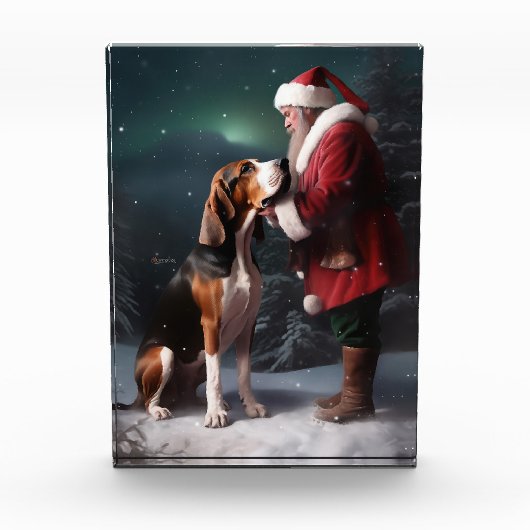 Treeing Walker Coonhound Weihnachtsmann Fotoblock (Vorderseite)
