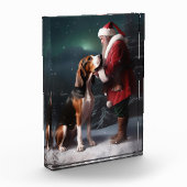 Treeing Walker Coonhound Weihnachtsmann Fotoblock (Links)
