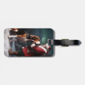 Treeing Walker Coonhound Weihnachtsmann Gepäckanhänger (Rückseite horizontal)