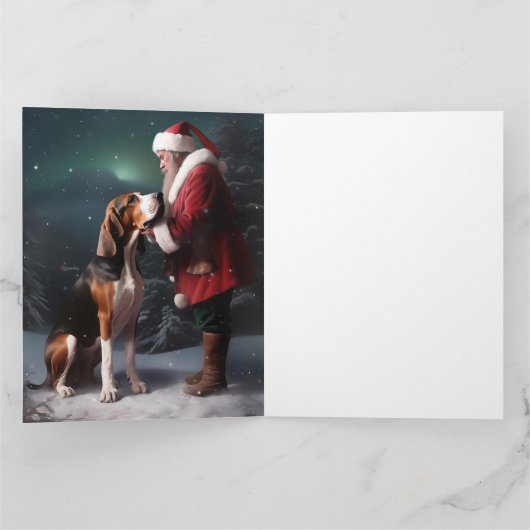 Treeing Walker Coonhound Weihnachtsmann Karte (Innenseite)