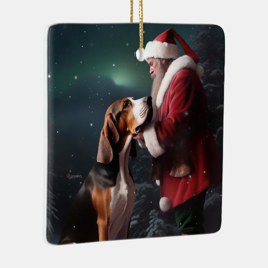 Treeing Walker Coonhound Weihnachtsmann Keramikornament (Rechts)