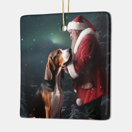 Treeing Walker Coonhound Weihnachtsmann Keramikornament (Links)