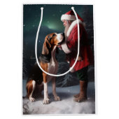 Treeing Walker Coonhound Weihnachtsmann Mittlere Geschenktüte (Vorderseite)