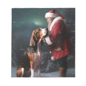 Treeing Walker Coonhound Weihnachtsmann Notizblock (Vorderseite)