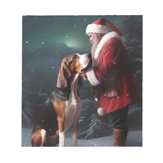 Treeing Walker Coonhound Weihnachtsmann Notizblock (Vorderseite)