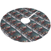 Treeing Walker Coonhound Weihnachtsmann Polyester Weihnachtsbaumdecke (Schrägansicht)