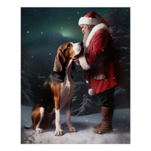 Treeing Walker Coonhound Weihnachtsmann Poster