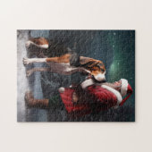 Treeing Walker Coonhound Weihnachtsmann Puzzle (Horizontal)