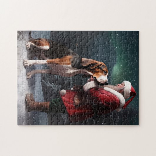 Treeing Walker Coonhound Weihnachtsmann Puzzle (Horizontal)