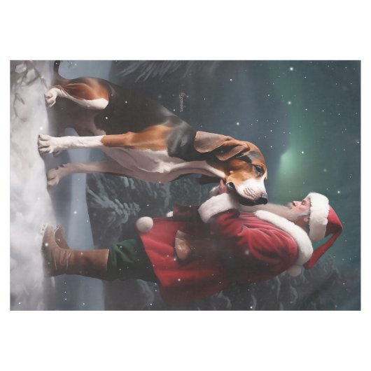 Treeing Walker Coonhound Weihnachtsmann Tischdecke (Vorderseite (Horizontal))