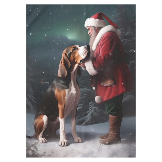 Treeing Walker Coonhound Weihnachtsmann Tischdecke (Vorderseite)