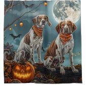 Treeing Walker Halloween Spooky Duschvorhang (Vorderseite)