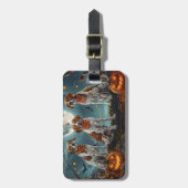 Treeing Walker Halloween Spooky Gepäckanhänger (Vorderseite vertikal)