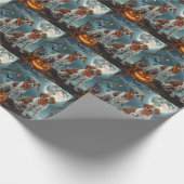 Treeing Walker Halloween Spooky Geschenkpapier (Ecke)