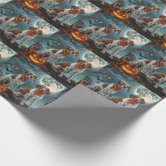 Treeing Walker Halloween Spooky Geschenkpapier (Ecke)