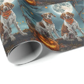Treeing Walker Halloween Spooky Geschenkpapier (Rolleneckpunkt)