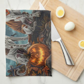 Treeing Walker Halloween Spooky Geschirrtuch (Viertel Falte)