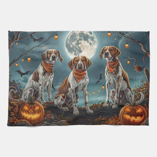 Treeing Walker Halloween Spooky Geschirrtuch (Horizontal)