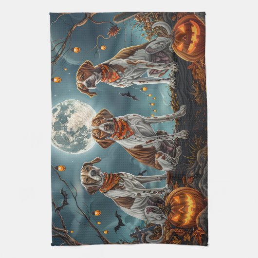 Treeing Walker Halloween Spooky Geschirrtuch (Vertikal)