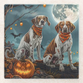 Treeing Walker Halloween Spooky Glasuntersetzer (Vorderseite)