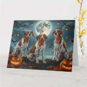 Treeing Walker Halloween Spooky Karte (Gelbe Blume)