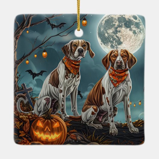 Treeing Walker Halloween Spooky Keramikornament (Rückseite)