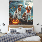Treeing Walker Halloween Spooky Leinwanddruck (Insitu (Schlafzimmer))