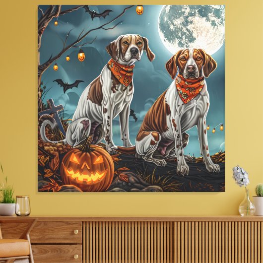 Treeing Walker Halloween Spooky Leinwanddruck (Insitu (Wohnzimmer))