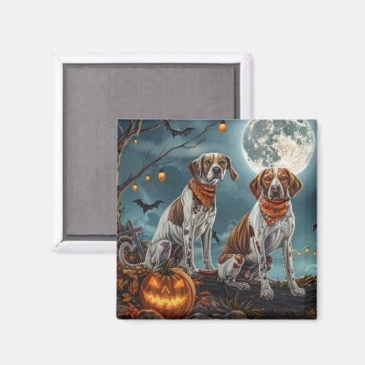 Treeing Walker Halloween Spooky Magnet (Vorderseite/Rückseite)