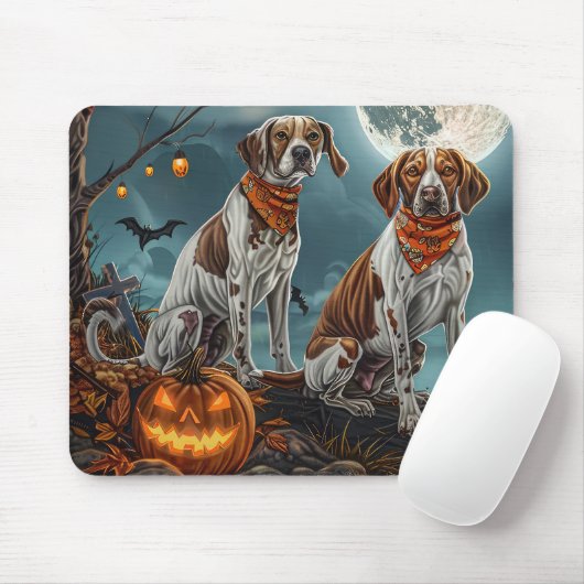 Treeing Walker Halloween Spooky Mousepad (Mit Mouse)