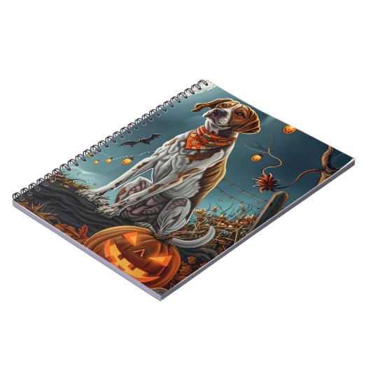 Treeing Walker Halloween Spooky Notizblock (Linke Seite)