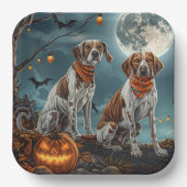 Treeing Walker Halloween Spooky Pappteller (Vorderseite)