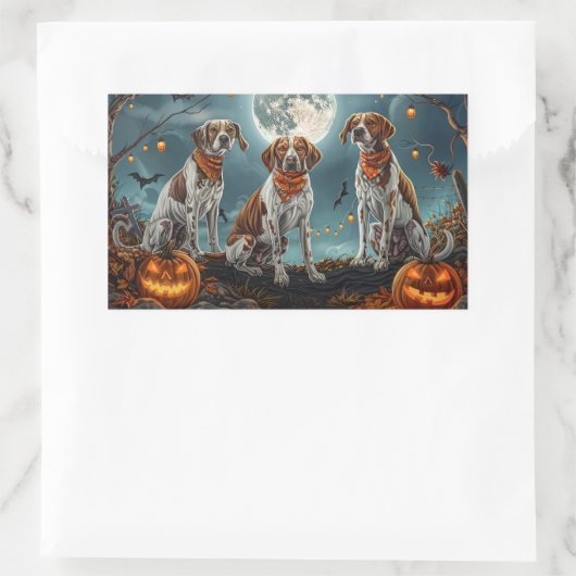 Treeing Walker Halloween Spooky Rechteckiger Aufkleber (Tasche)