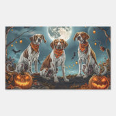 Treeing Walker Halloween Spooky Rechteckiger Aufkleber (Vorderseite)