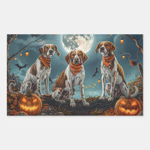 Treeing Walker Halloween Spooky Rechteckiger Aufkleber