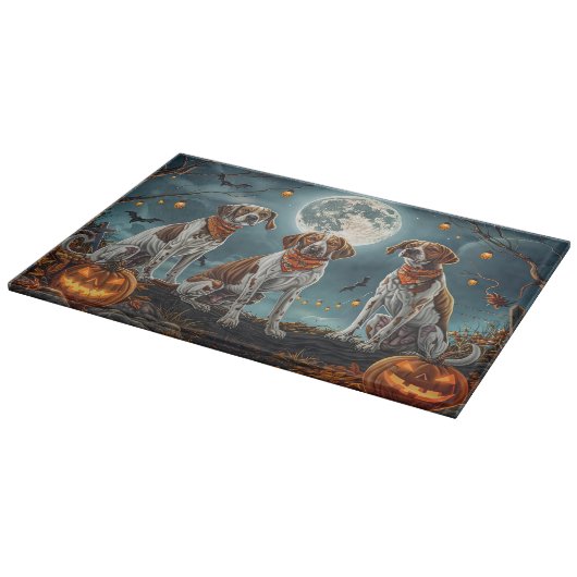 Treeing Walker Halloween Spooky Schneidebrett (Ecke)