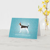 Treeing Wanderercoonhound-alles- Gute zum Karte (Gelbe Blume)