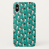 Treeing WandererCoonhound auf aquamarinem Case-Mate iPhone Hülle (Rückseite)