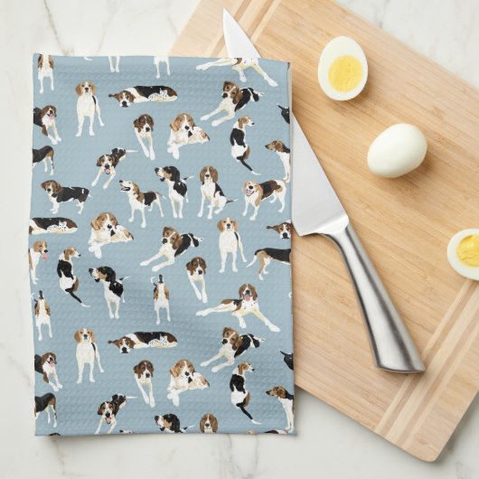 Treeing Wanderercoonhound-Geschirrtuch Geschirrtuch (Viertel Falte)