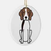Treeing Wanderercoonhound-HundeCartoon Keramikornament (Rechts)