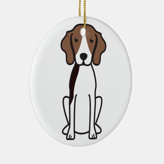 Treeing Wanderercoonhound-HundeCartoon Keramikornament (Rechts)